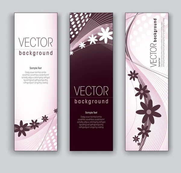 Floral Banners. Vector Backgrounds. Eps10. — Stock Vector