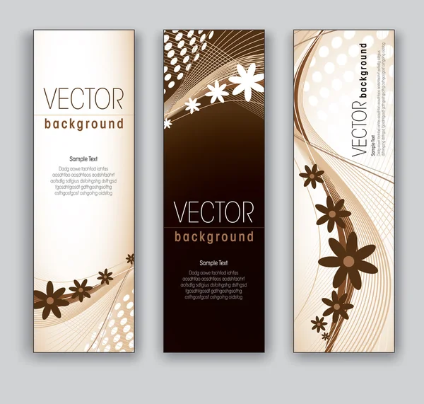 Floral Banners. Vector Backgrounds. Eps10. — Stock Vector