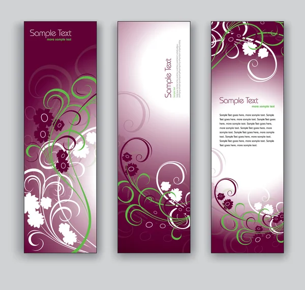 Floral Banners. Vector Backgrounds. Eps10. — Stock Vector