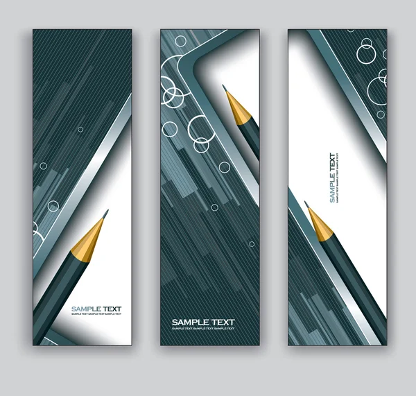 Banners de vectores con lápiz. Fondos abstractos. Eps10 . — Vector de stock