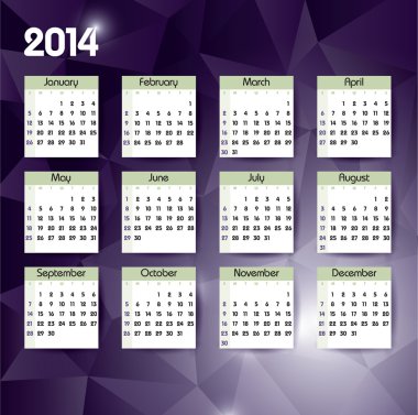 2014 takvim. vektör arka plan.