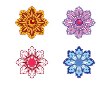 vektör çiçekleri kümesi.