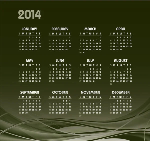 Kalender 2014. Vektorhintergrund. — Stockvektor