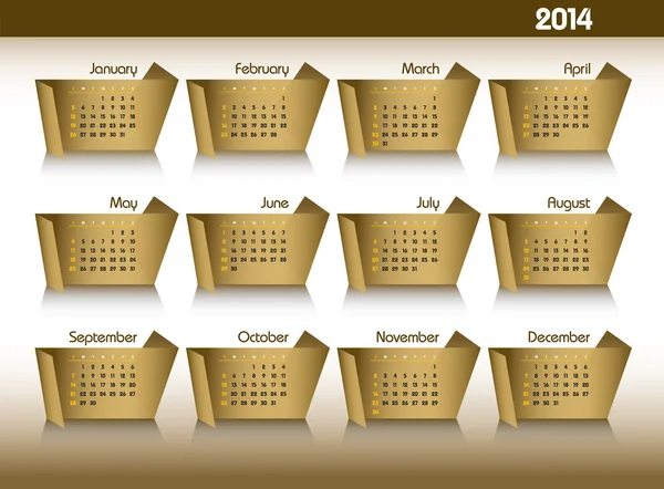 Kalendář 2014. vektorový pozadí. — Stockový vektor