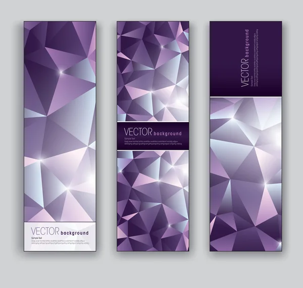 Banners abstractos. Fondos vectoriales. Conjunto de tres . — Vector de stock