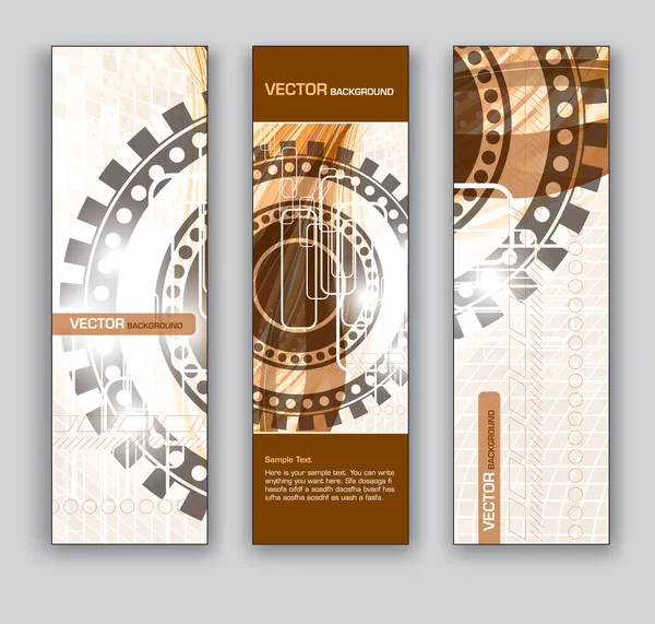 Banners abstractos. Fondos vectoriales. Conjunto de tres . — Vector de stock