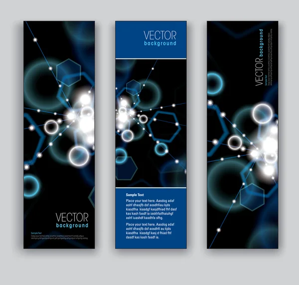 Banners abstractos. Fondos vectoriales. Conjunto de tres . — Vector de stock