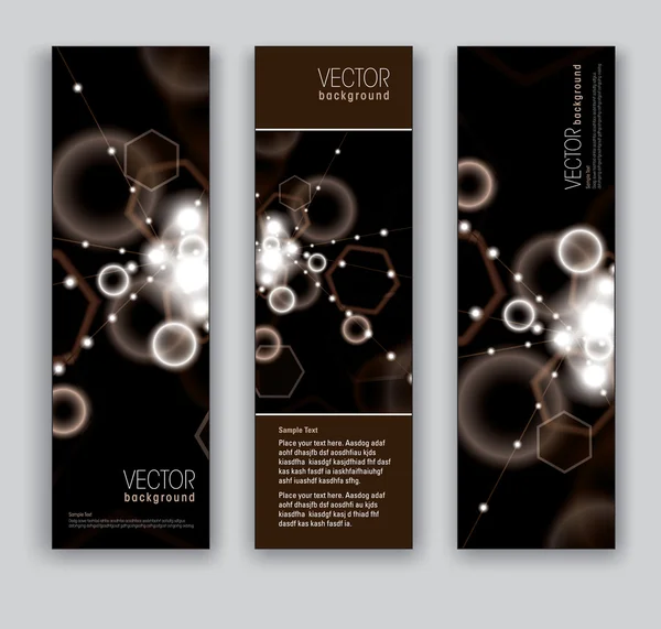 Banners abstractos. Fondos vectoriales. Conjunto de tres . — Vector de stock