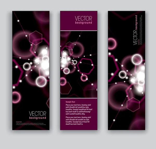 Abstract Banners. Vector Backgrounds. Set of Three. — Stock Vector