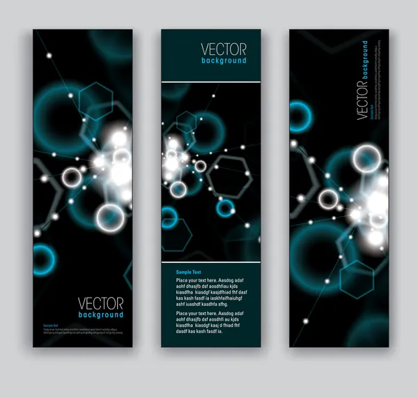 Banners abstractos. Fondos vectoriales. Conjunto de tres . — Vector de stock