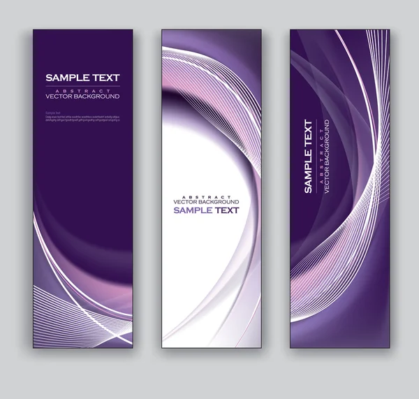 Abstract Banners. Vector Backgrounds. Set of Three. — Stock Vector