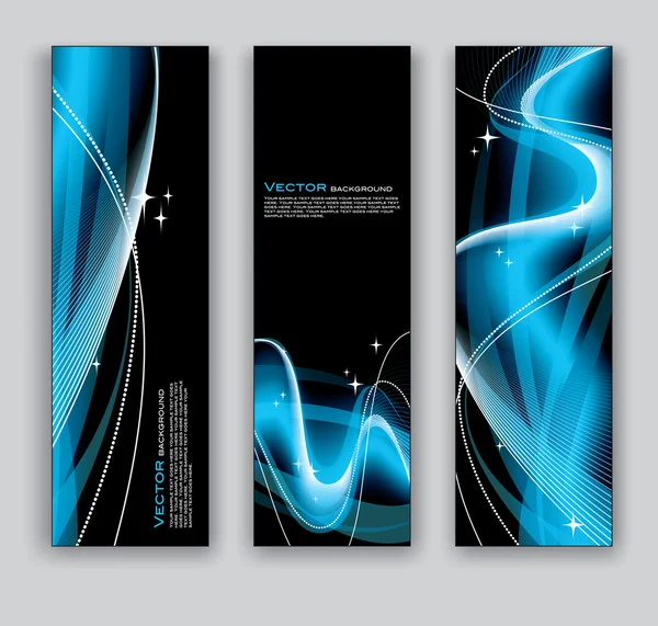 Banners abstractos. Fondos vectoriales. Conjunto de tres . — Vector de stock