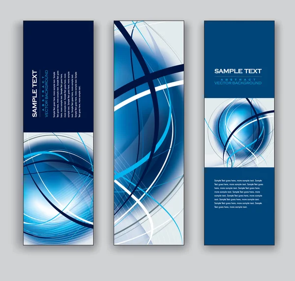 Banners abstractos. Fondos vectoriales. Conjunto de tres . — Vector de stock