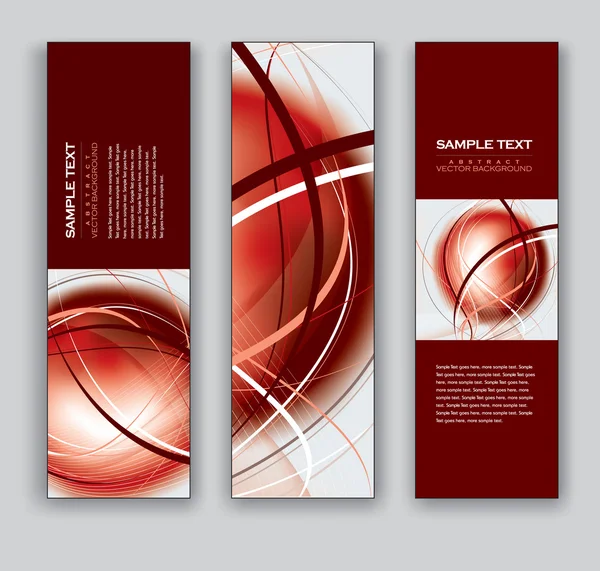 Banners abstractos. Fondos vectoriales. Conjunto de tres . — Vector de stock