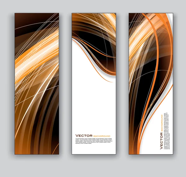 Banners abstractos. Fondos vectoriales. Conjunto de tres . — Vector de stock