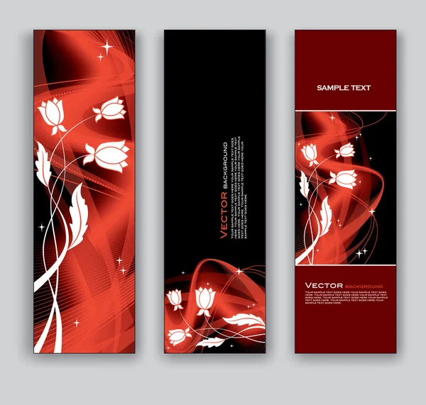 Banners florais abstratos. Contexto do vetor . — Vetor de Stock