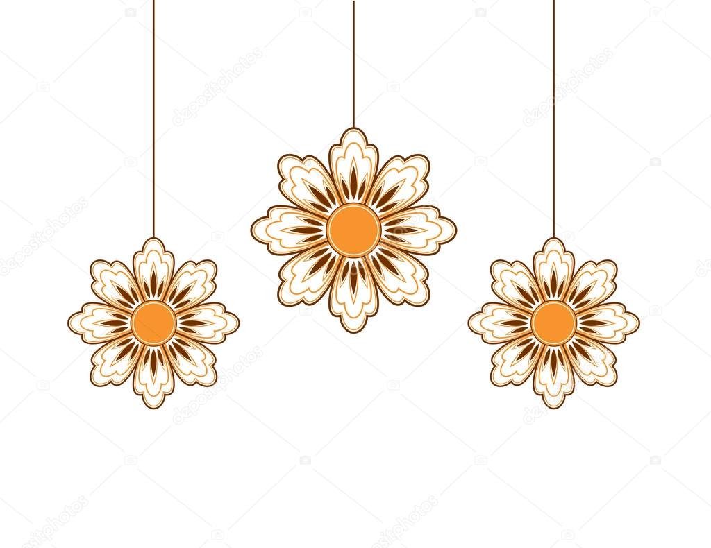 Three Hanging Flowers. Stock Vector by ©marinakoven 31577339