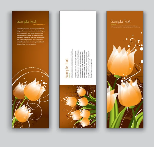 Banners vectoriales con tulipanes . — Vector de stock