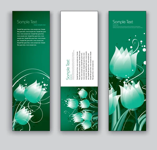 Banners vectoriales con tulipanes . — Vector de stock