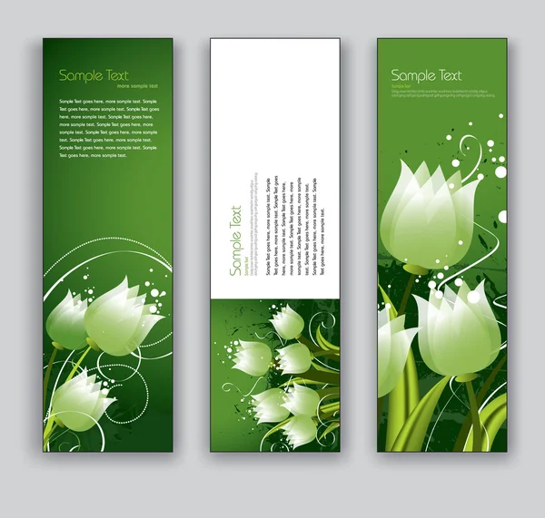 Banners vectoriales con tulipanes . — Vector de stock