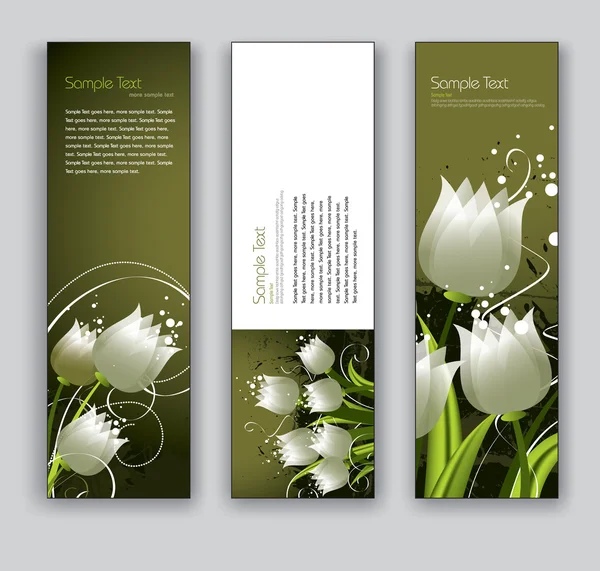 Banners vectoriales con tulipanes . — Archivo Imágenes Vectoriales