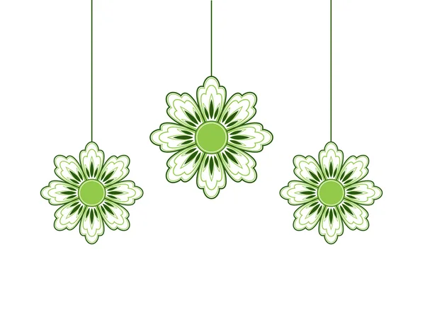 Drie opknoping bloemen. vector achtergrond. — Stockvector