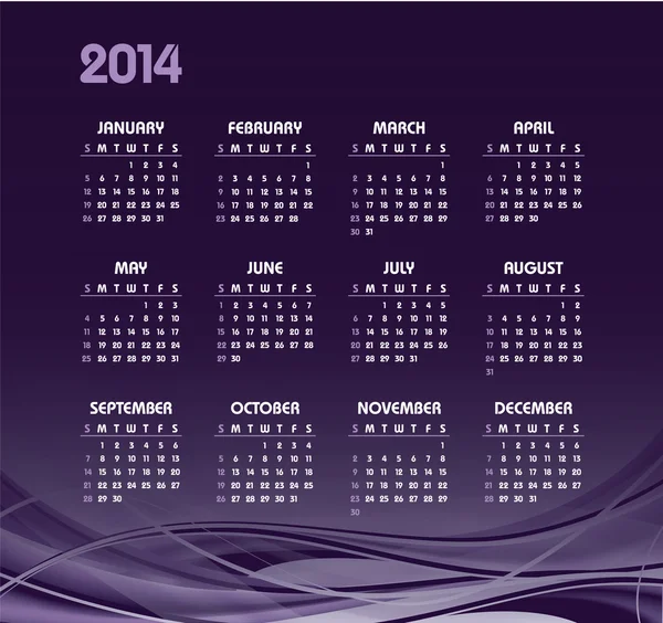 2014 kalender. vectorillustratie. — Stockvector