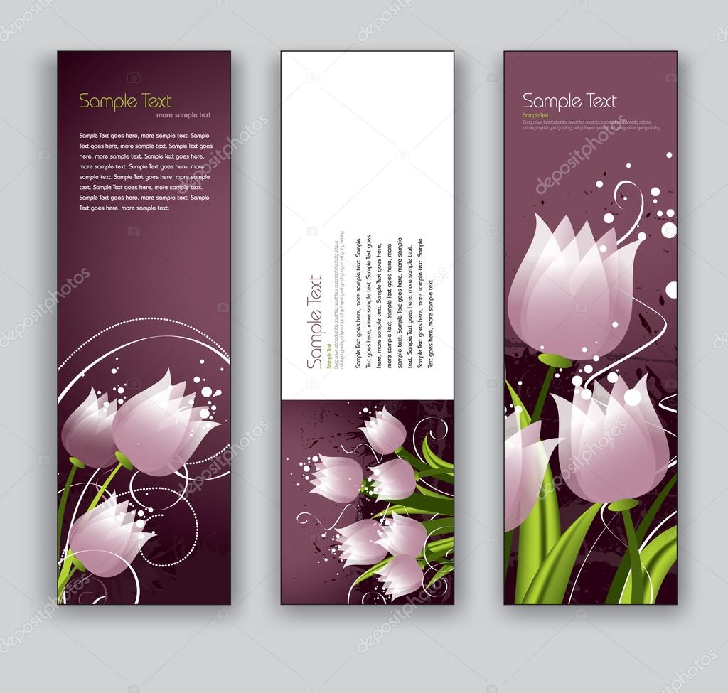 Vector Banners with Tulips.