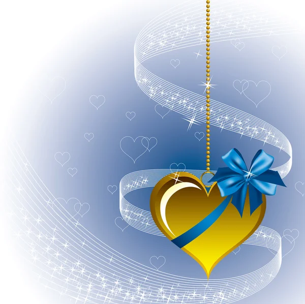 Corazón con arco. Fondo del Día de San Valentín . — Vector de stock