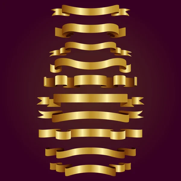 Altın vektör şeritler veya başlık metni