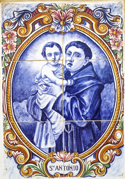 Saint Anthony azulejos portugueses vintage — Fotografia de Stock