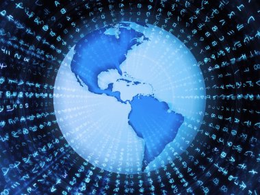 Mavi dijital yeryüzü iletişim