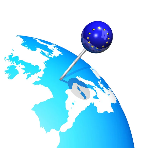 Avrupa harita Globe 3D pin