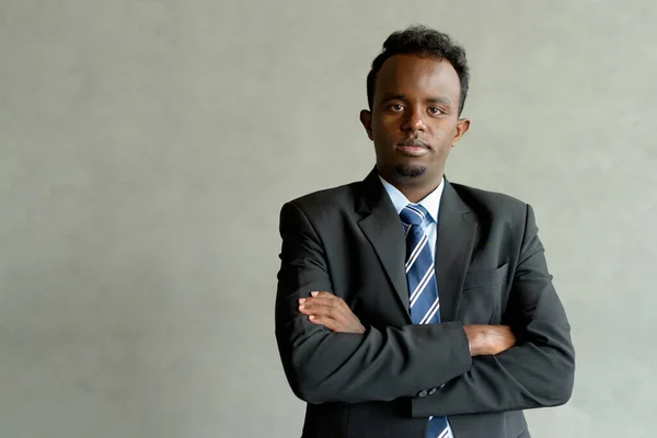 Retrato Joven Empresario Africano Con Traje Corbata —  Fotos de Stock