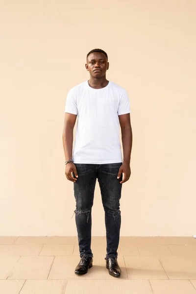 Full Length Portrait Handsome Young African Man — Stock fotografie