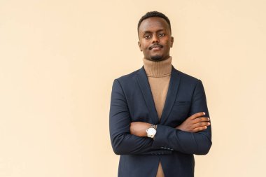 Portrait of young successful black businessman