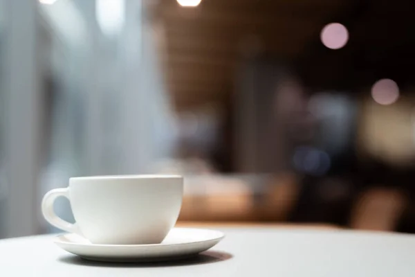 Kaffeetasse Auf Dem Tisch Mit Horizontalem Kopierraum — Stockfoto