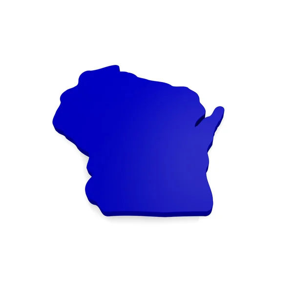 3D-karta av wisconsin — Stockfoto