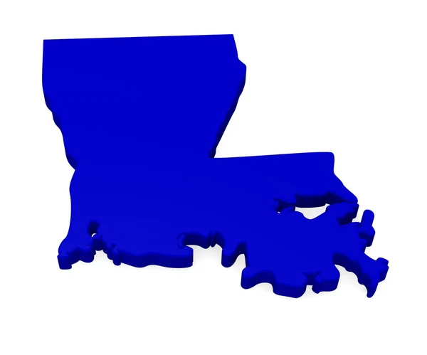 3D-Karte von Louisiana — Stockfoto