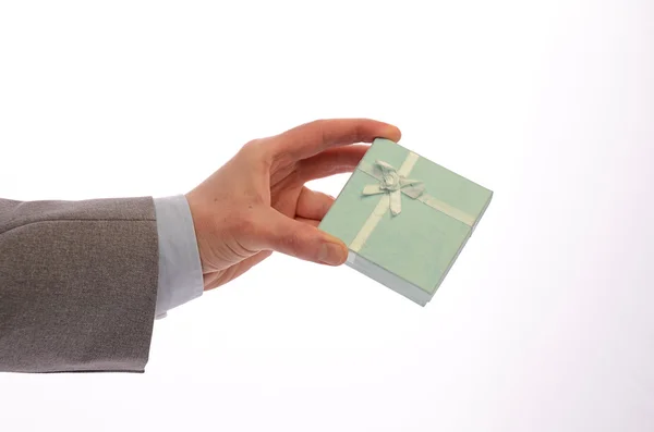Зелений подарунковій коробці — стокове фото
