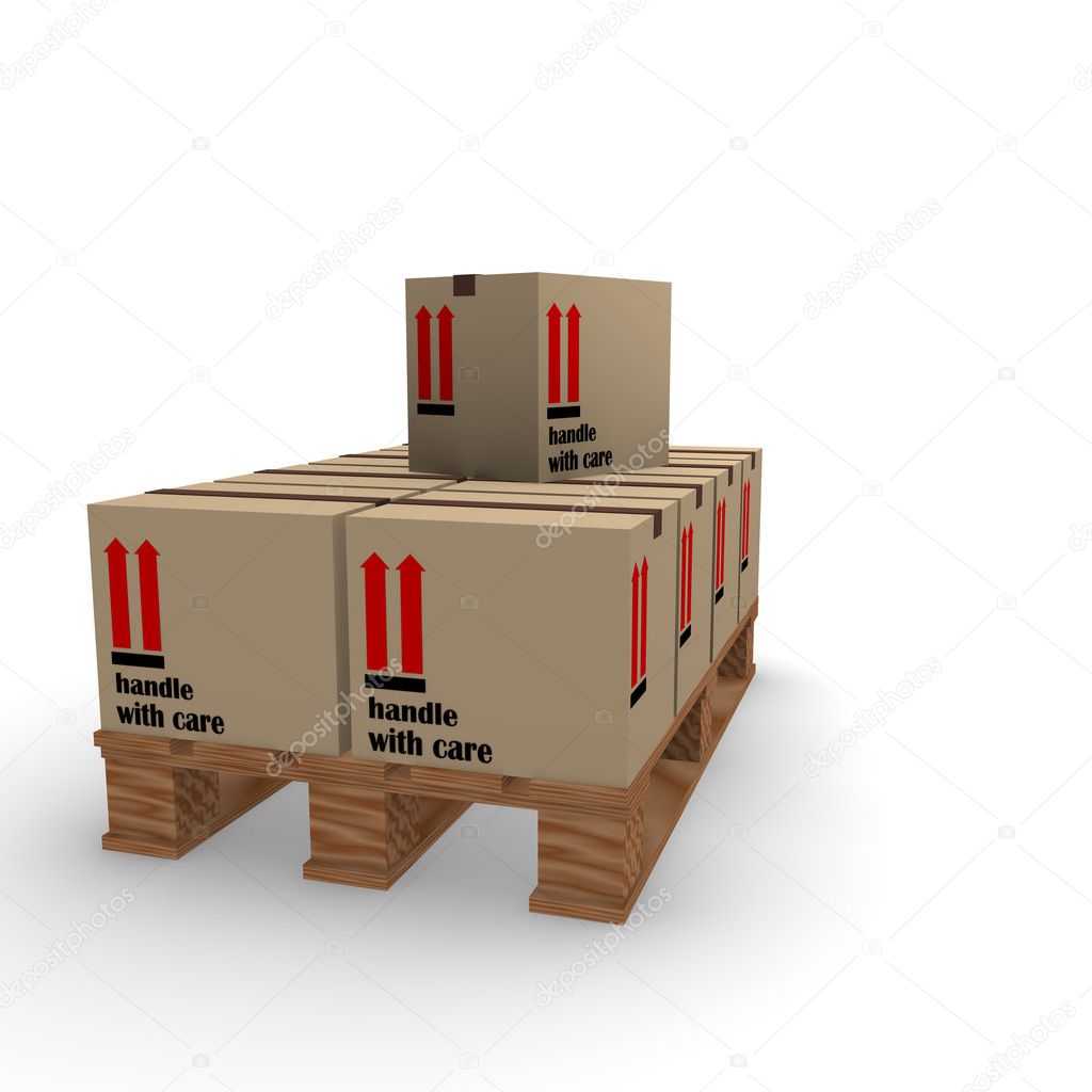 Cardboard boxes on a pallet