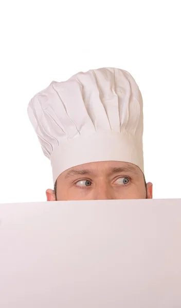 Šéfkuchař s deskou — Stock fotografie