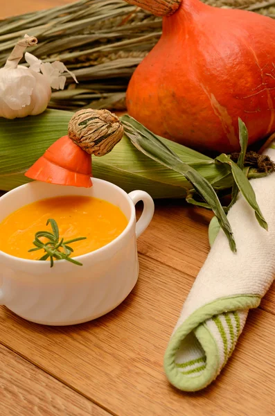 Hokkaido pumpkin cream soup — Stock Photo, Image