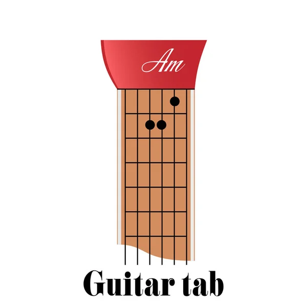 Tabulador Guitarra Con Acorde Menor Ilustración Vectorial — Archivo Imágenes Vectoriales