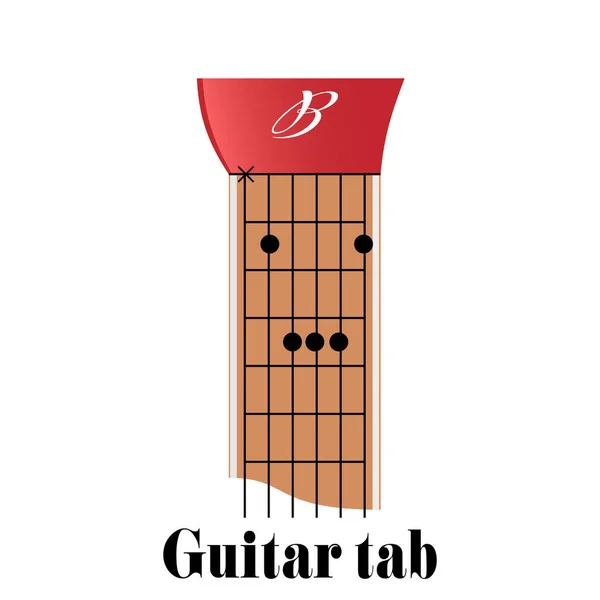 Tabulador Guitarra Con Acorde Ilustración Vectorial — Vector de stock
