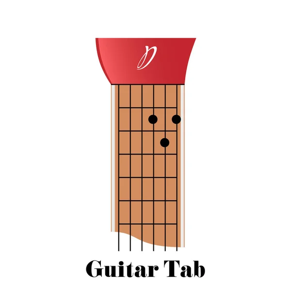 Tabulador Guitarra Con Acorde Mayor — Vector de stock