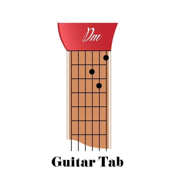 Tabulador Guitarra Con Acorde Menor — Archivo Imágenes Vectoriales