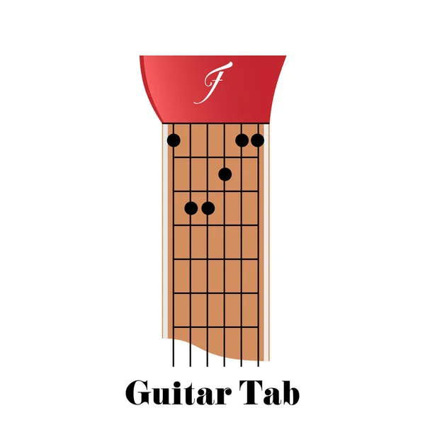 Tabulador Guitarra Con Acorde Mayor — Vector de stock