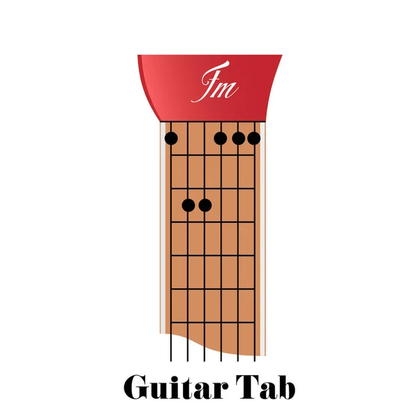 Tabulador Guitarra Con Acorde Menor — Vector de stock