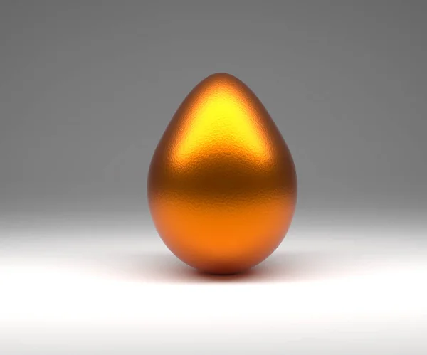 One Golden Easter Egg Studio Background Rendering — Stock Photo, Image